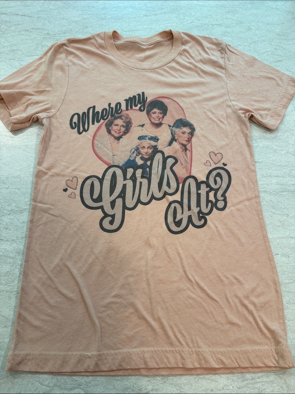 Where My Girls At? Peach Short Sleeve Tee